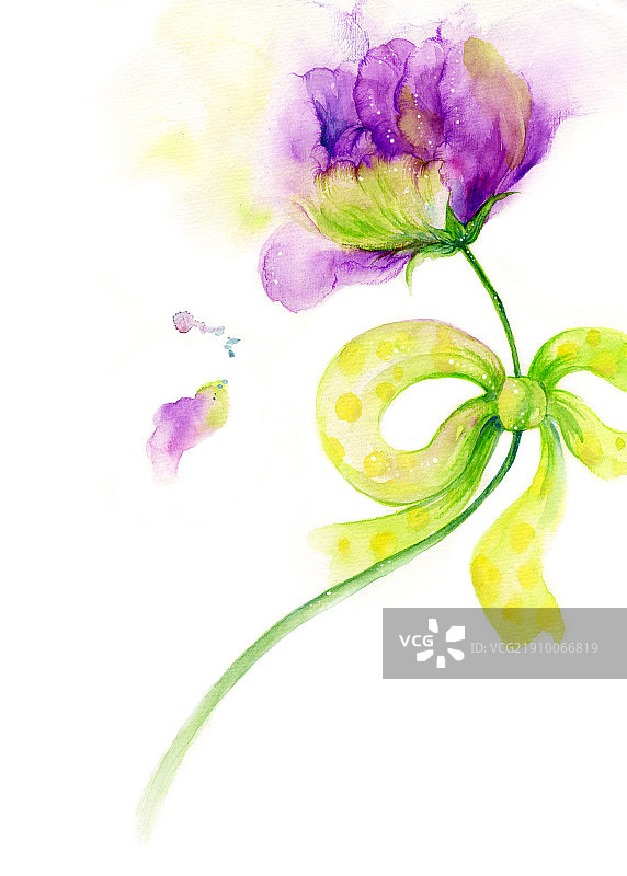 一支紫花图片素材