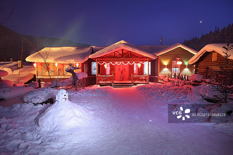 黑龙江省双峰林场雪乡图片素材