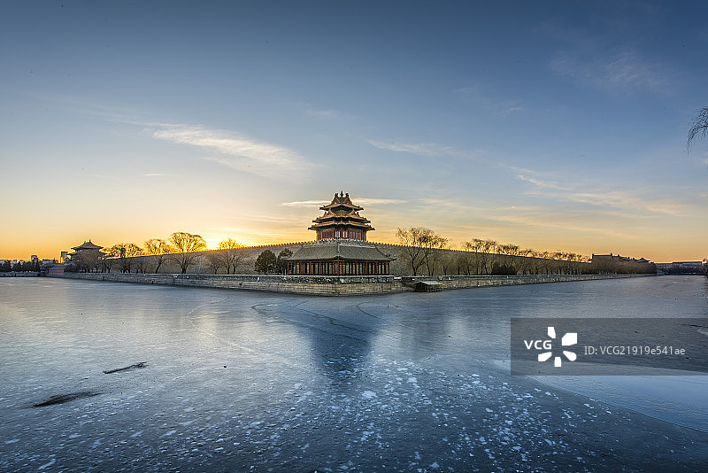 北京故宫角楼晨光图片素材