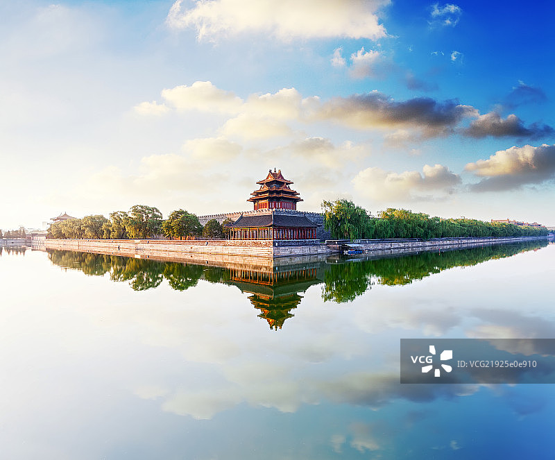 北京故宫角楼倒影图片素材