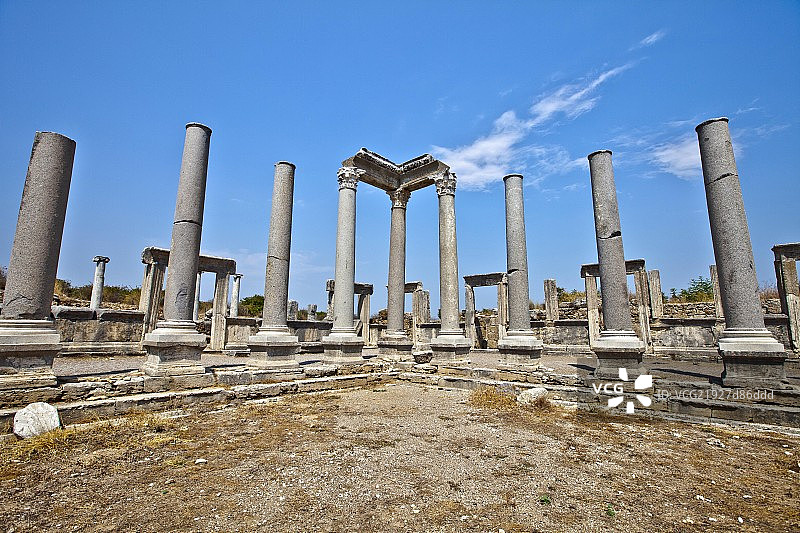 佩尔格古老的废墟图书馆图片素材