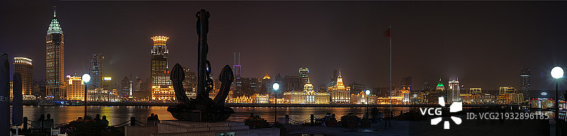 上海城市景观黄浦江两岸夜景图片素材