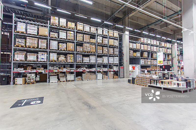 购物中心仓库货架图片素材