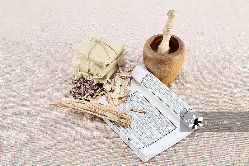 黄帝内经与中药图片素材