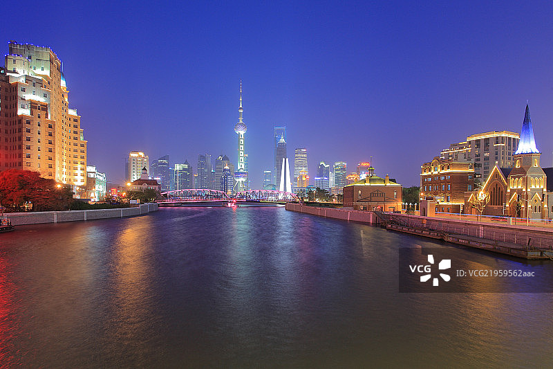 上海外滩苏州河河口图片素材