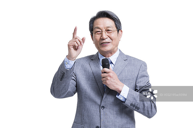 老年男子发表讲话图片素材
