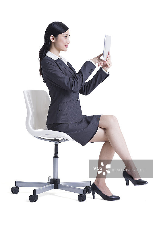 商务女性与平板电脑图片素材