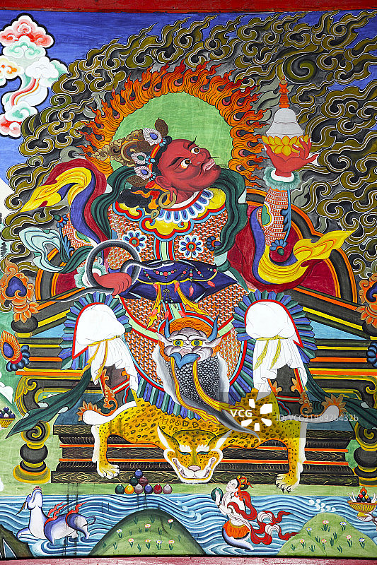 西藏佛教寺庙唐卡壁画图片素材