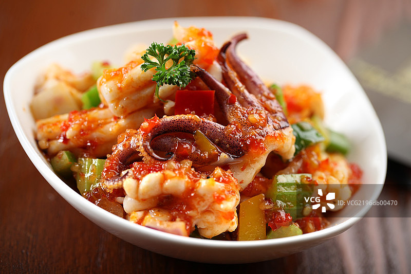 秘制酱炒鱿鱼图片素材