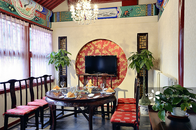 Traditional Luxury Dining Room in Beijing图片素材