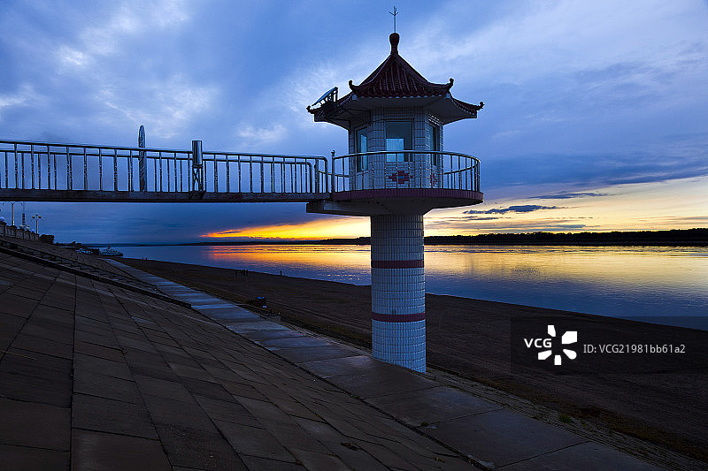 黑龙江落日图片素材