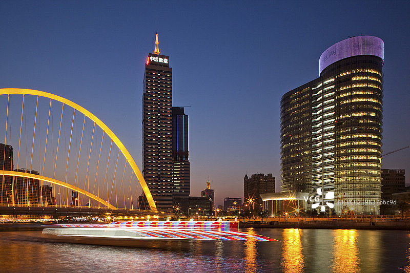 天津城市夜景图片素材