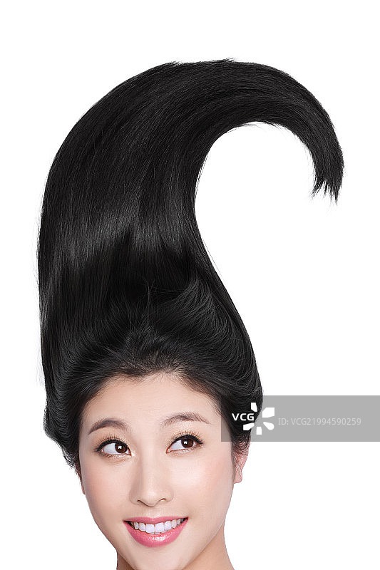 美女亮丽丝缎般的头发图片素材