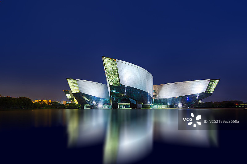 广东科学中心夜景图片素材