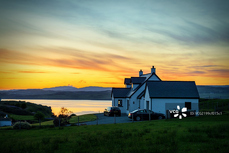 日落小屋图片素材