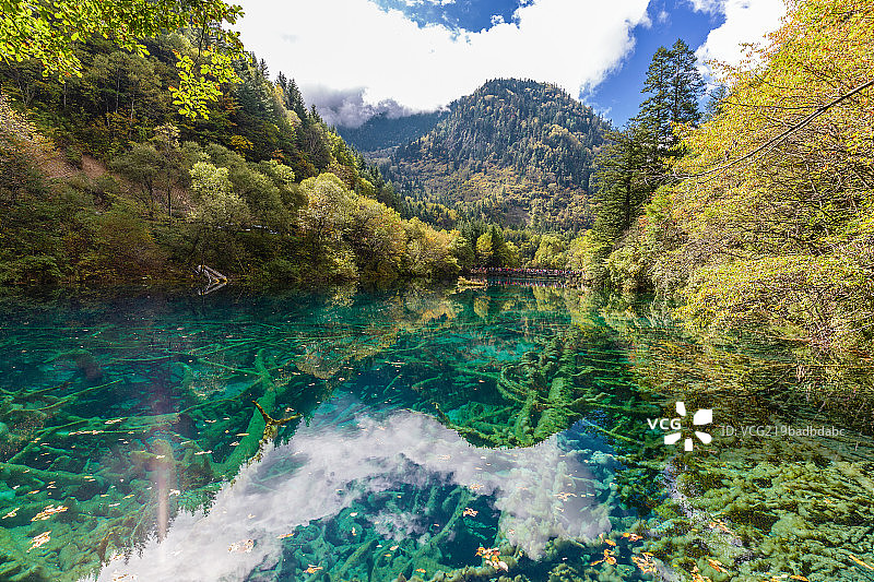 九寨沟镜海图片素材