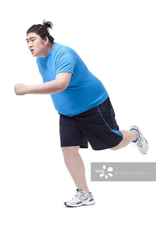 胖子跑步图片素材