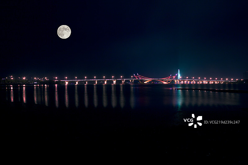 江苏省无锡市蠡湖大桥全景图片素材