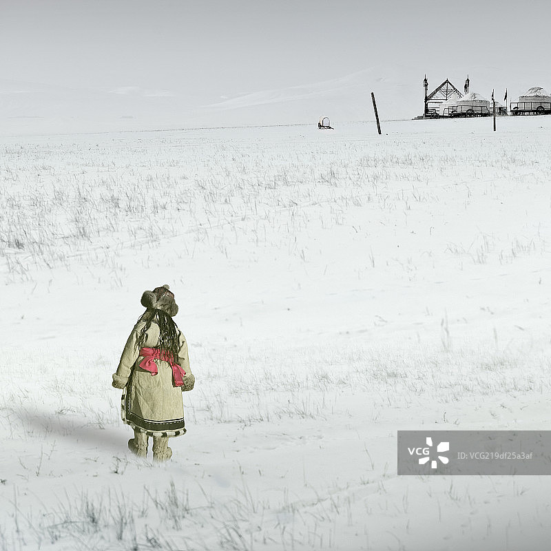 呼伦贝尔的冬天雪景图片素材