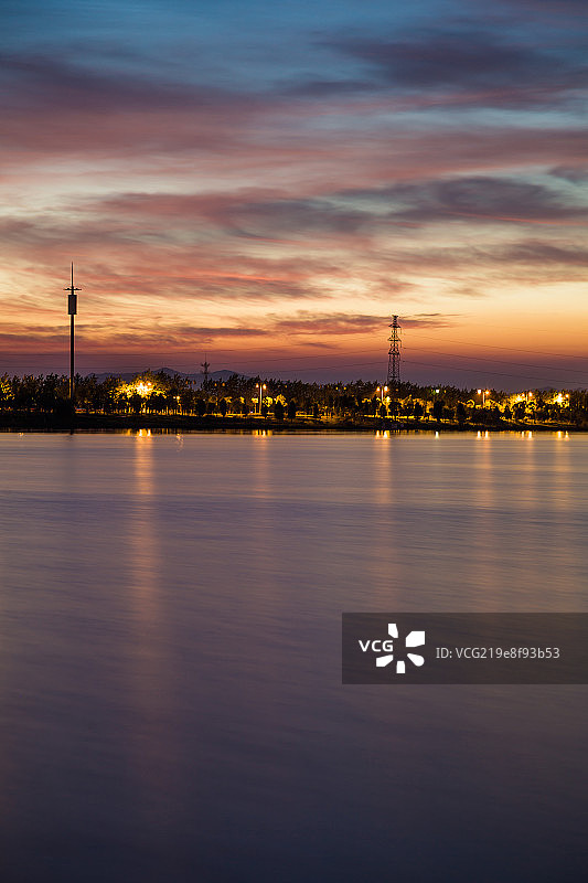 抚州梦湖晚霞图片素材