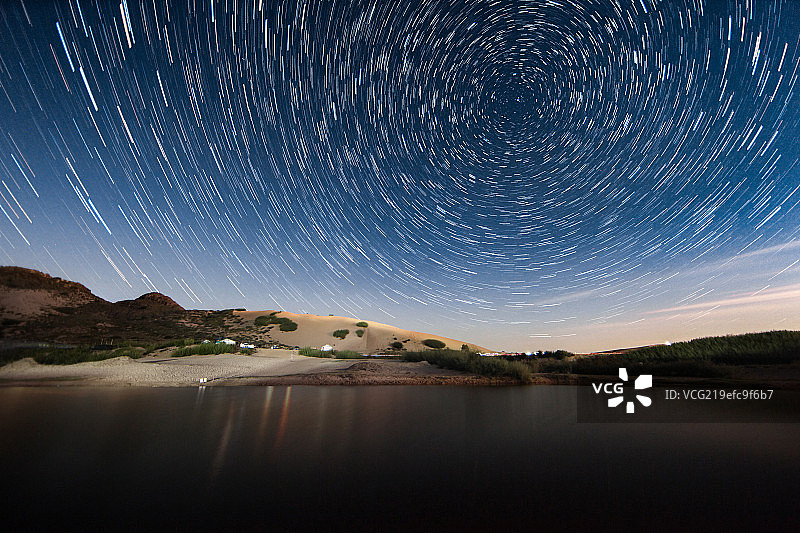 沙漠星轨图片素材