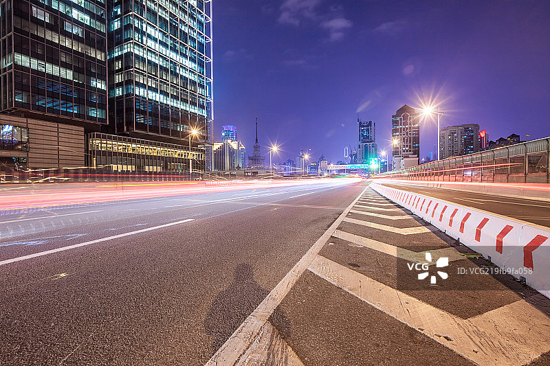 上海静安寺延安高架摩天大楼繁华夜景图片素材