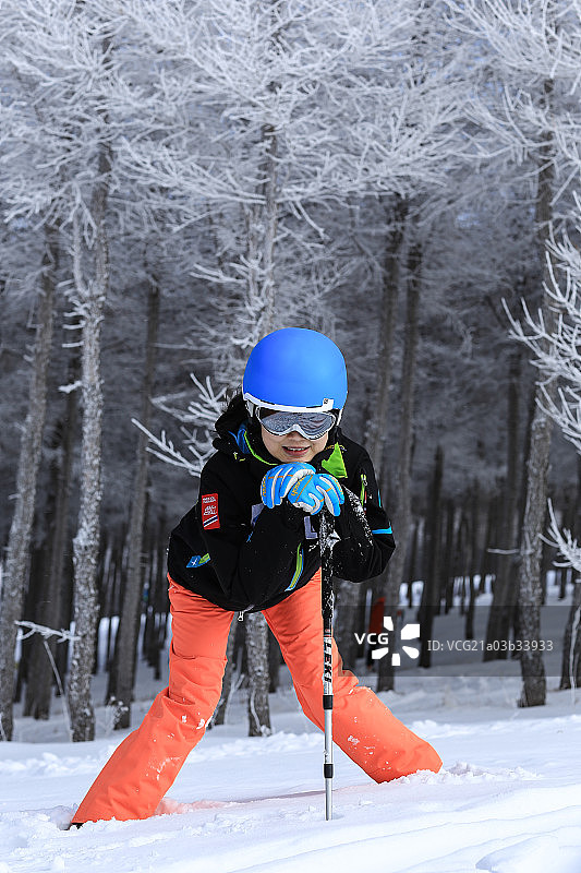 崇礼万龙滑雪场雾凇柱杖图片素材