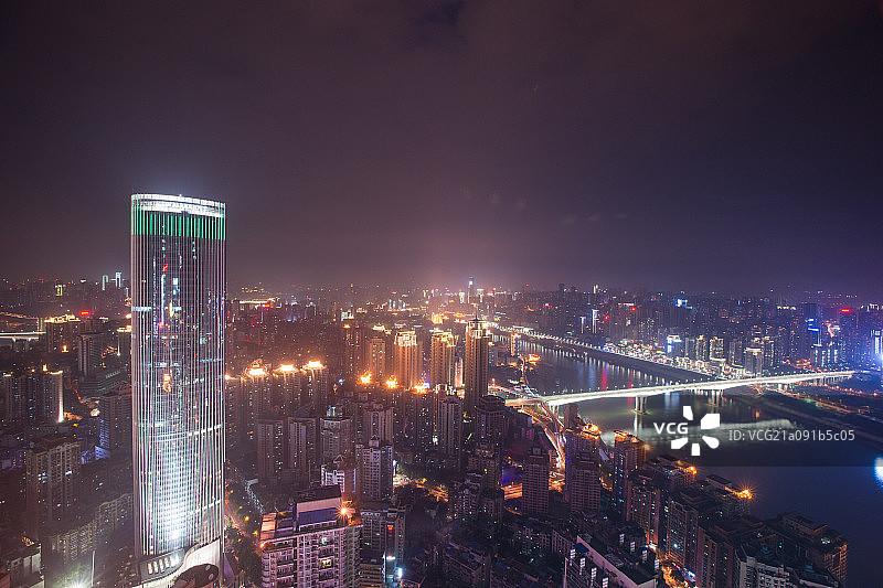 重庆解放碑商业中心夜景图片素材