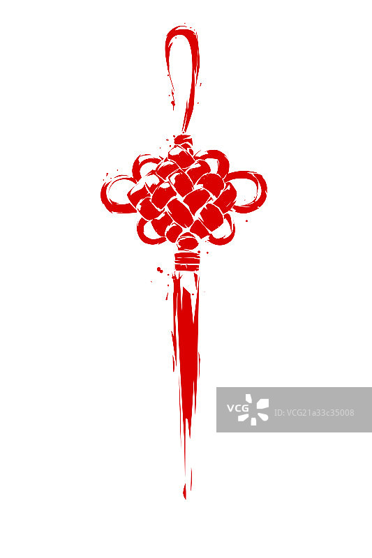 水墨风格的中国结图片素材