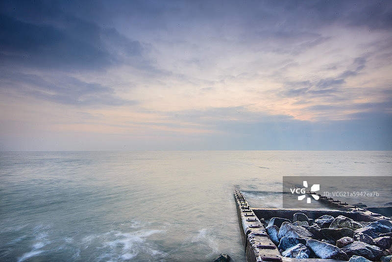 日落止锚湾图片素材