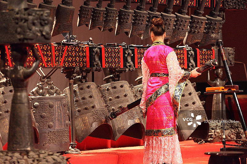 中国古代编钟器乐表演图片素材