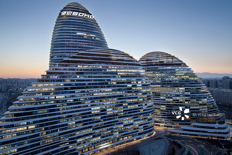 望京SOHO夜景图片素材