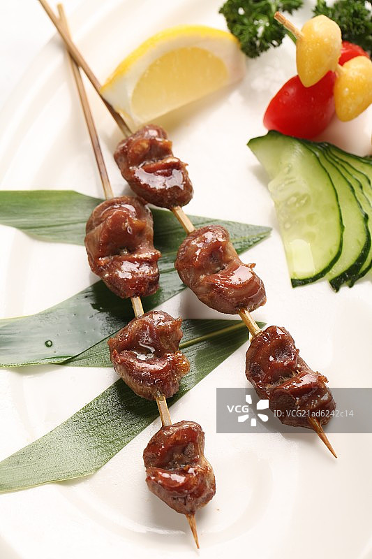 串烤鸡胗图片素材