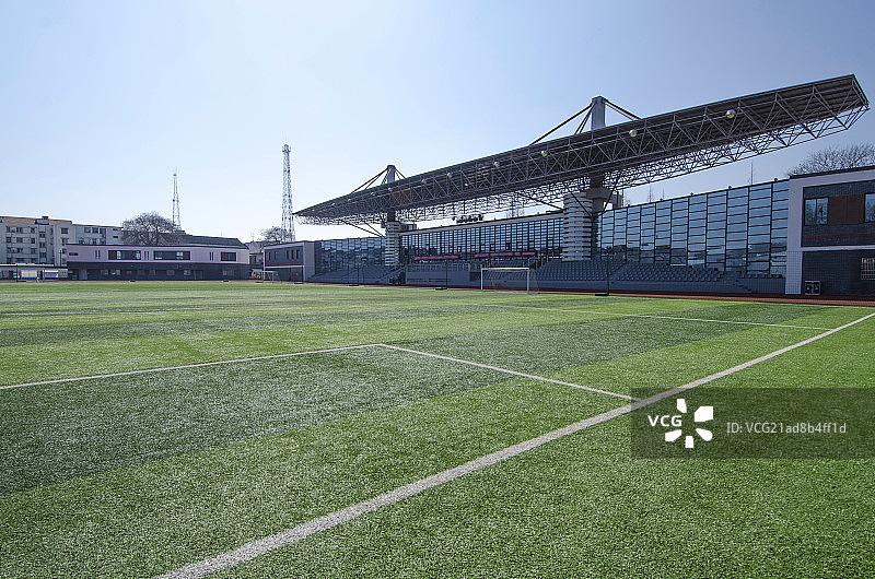 足球场看台和草坪图片素材