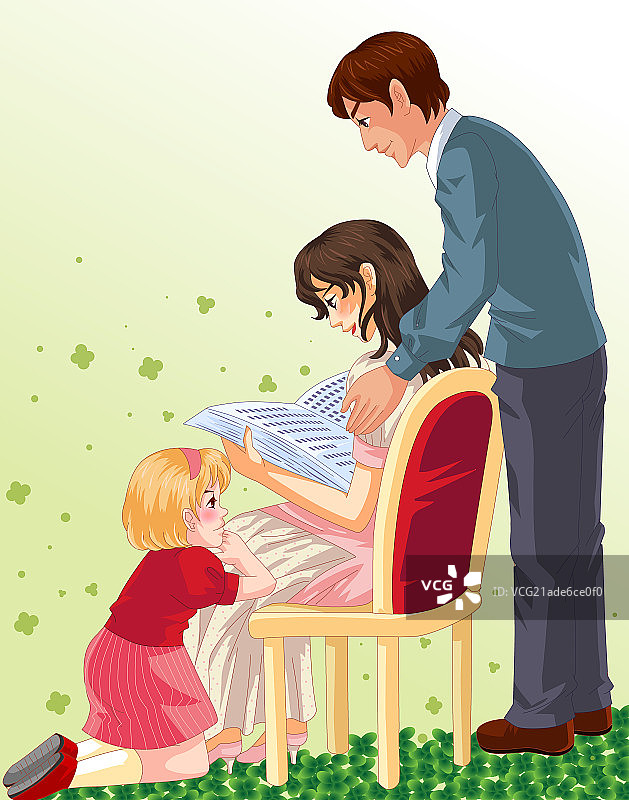 东方家庭插画图片素材