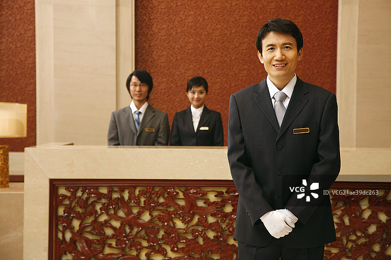 东方酒店服务员图片素材