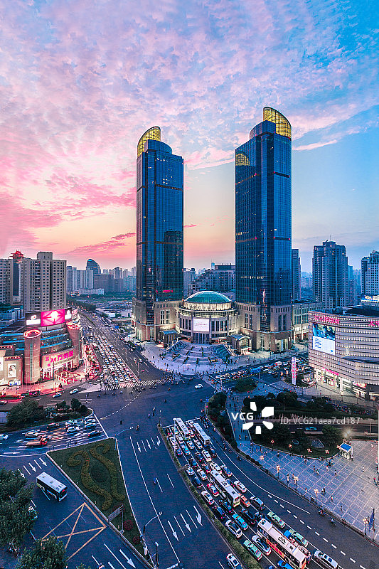 上海徐家汇城市夜景图片素材