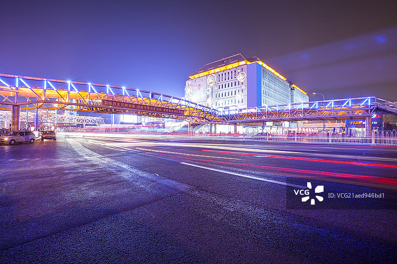 夜间的西单图片素材