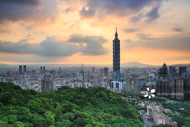 台北象山101夕景图片素材