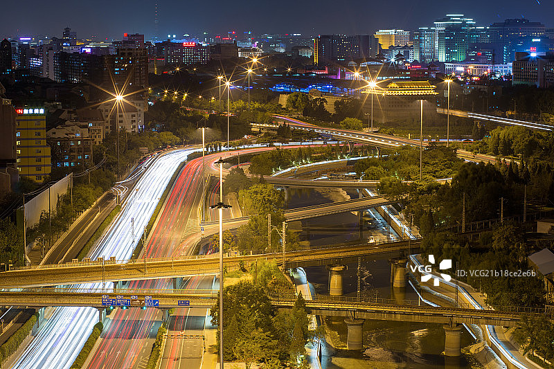 北京东便门桥夜景图片素材