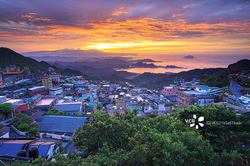 新北市九份夕景图片素材