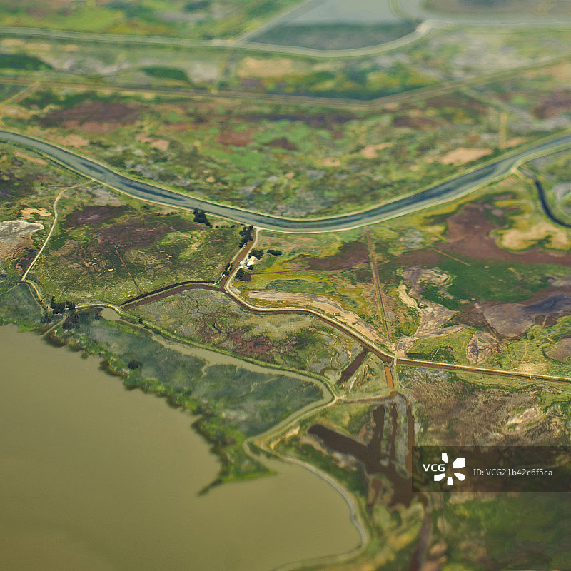 Aerial View of a Flood Plain图片素材