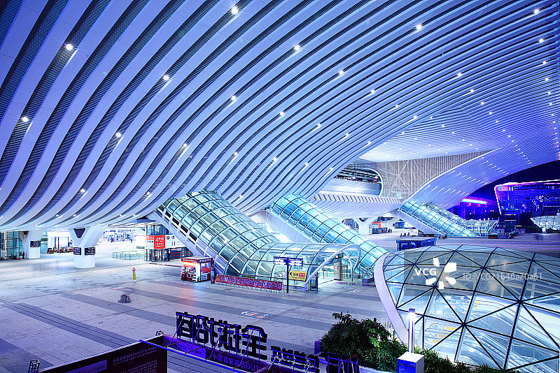深圳北站夜景图片素材