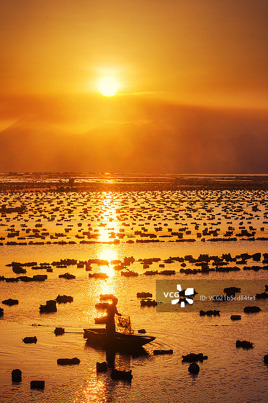 福建省罗源湾日出图片素材