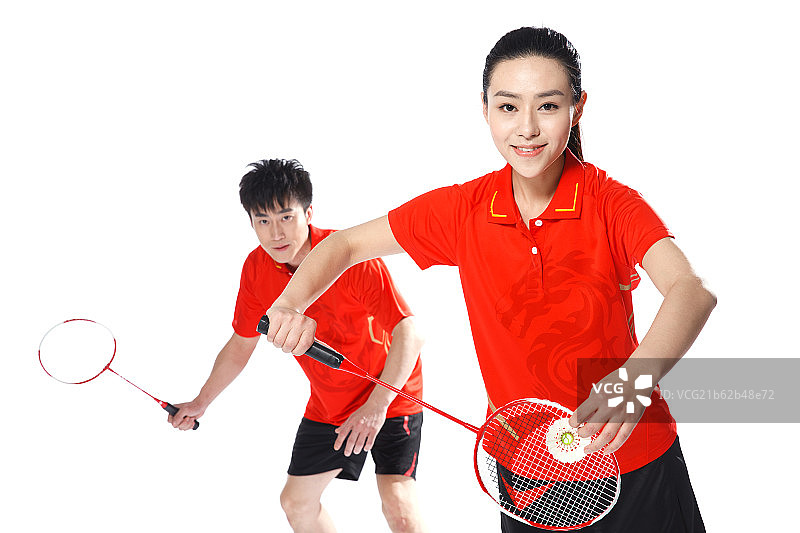 运动员打羽毛球图片素材