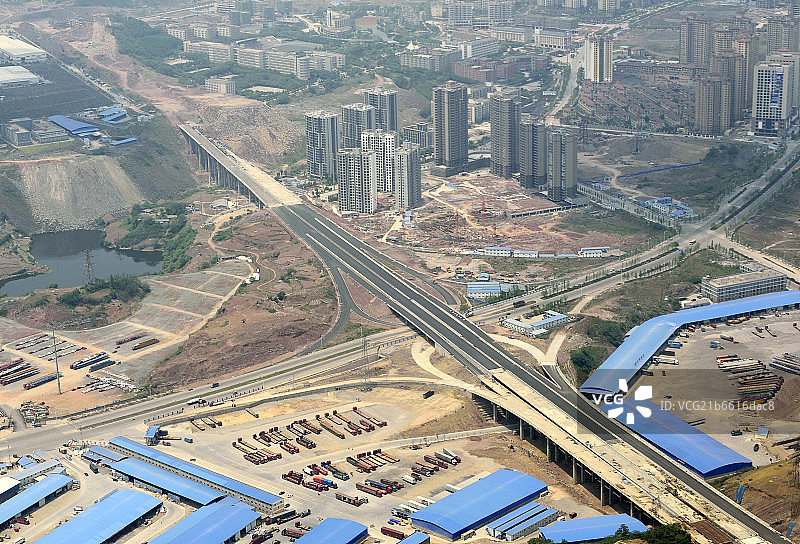 俯瞰重庆两江新区立交桥图片素材
