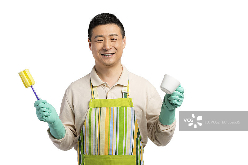 居家男人做家务图片素材