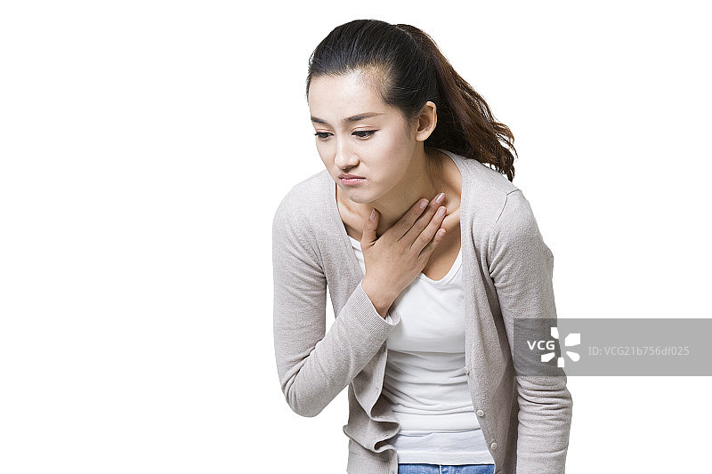 年轻女子恶心难受图片素材
