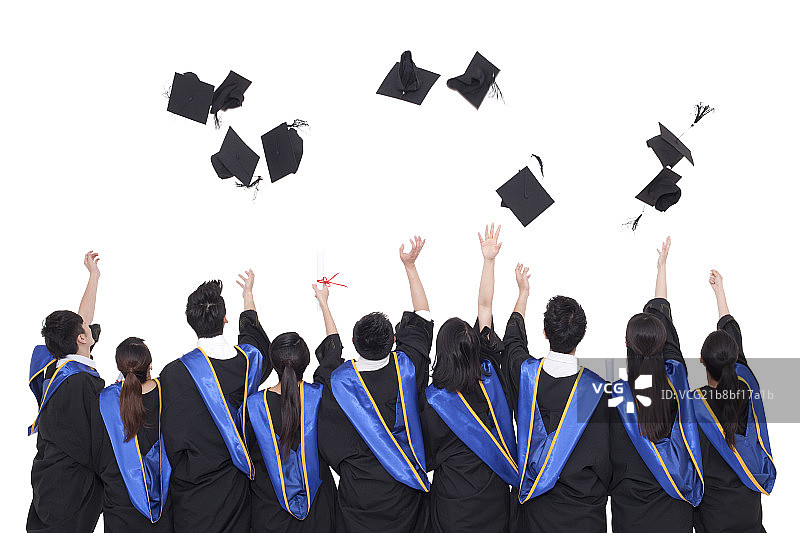 毕业生抛帽子合影图片素材