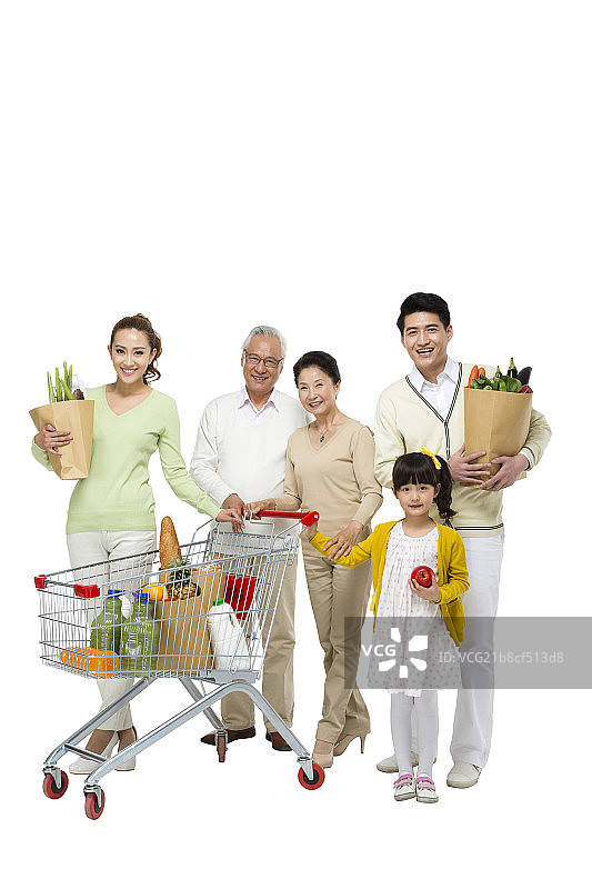 棚拍一家人购物图片素材